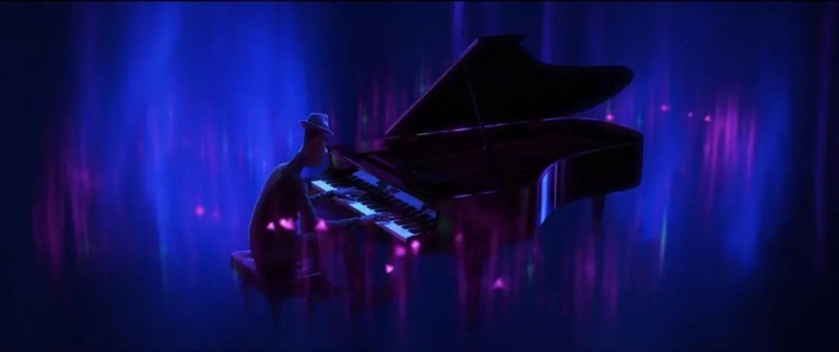 动画电影《心灵奇旅》中Joe在弹钢琴时可以进入“心流”状态 | 图源网络