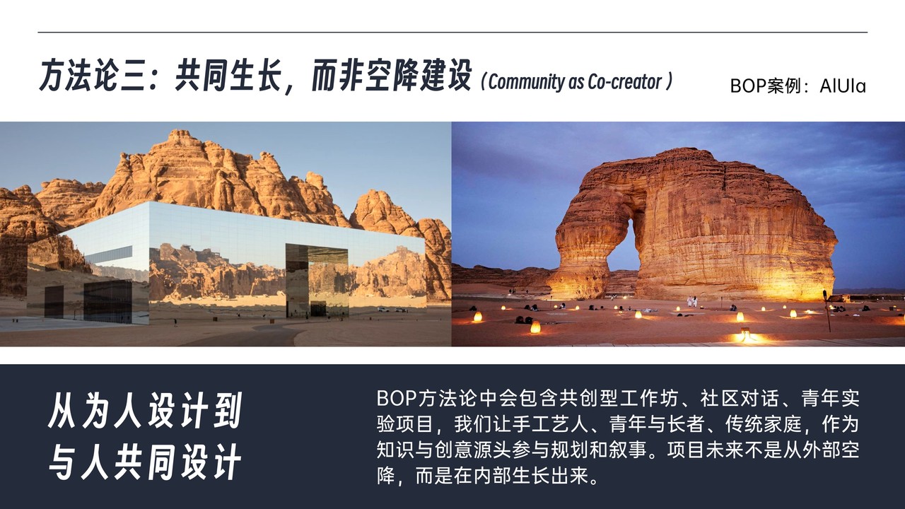 主旨演讲案例埃尔奥拉（AlUla），BOP咨询公司副总郭梅君博士